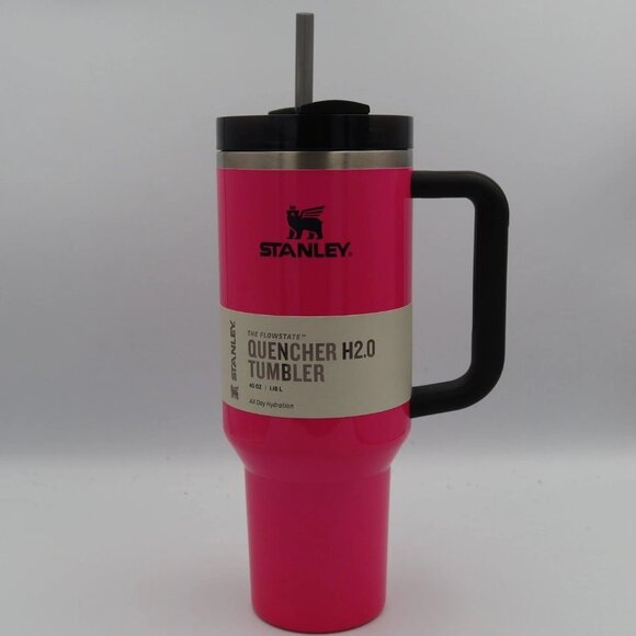 Stanley FlowState Quencher H2.0 Tumbler 40oz Electric Pink Brand New - Picture 1 of 4